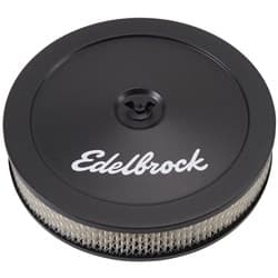 10 X 2" 5-1/8 NECK 3.5" TALL AIR CLEANER WITH LOGO BLACK EDELBROCK - 1203