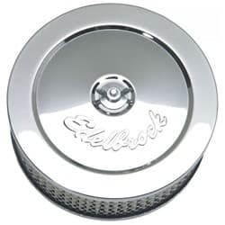CHROME AIR CLEANER 6 X 2 5-1/8 NECK,WITH LOGO EDELBROCK - 1209