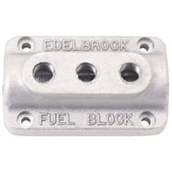 FUEL DISTRIBUTION BLOCK TRIPLE  OUTLET AS CAST EDELBROCK - 1285