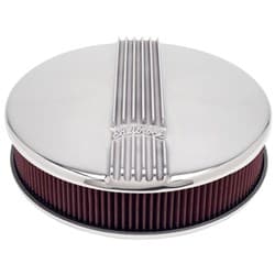 CLASSIC SERIES AIR CLEANER ROU ND POLISHED SGL 4BBL EDELBROCK - 4117
