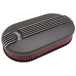 CLASSIC SERIES AIR CLEANER LAR GE OVAL BLACK TWIN 4BBL EDELBROCK - 41193