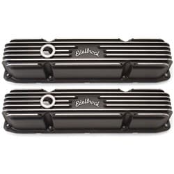 BB CHRYSLER 383/440 CLASSIC SERIES VALVE COVERS BLACK EDELBROCK - 41923