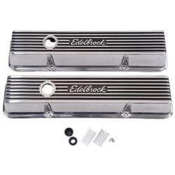 ELITE 2 SERIES VALVE COVERS SBC CHEV, SHORT WITH LOGO EDELBROCK - 4262