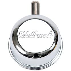 CHROME VALVE COVER BREATHER W/TUBE, PUSH-IN STYLE, W/LOGO EDELBROCK - 4410