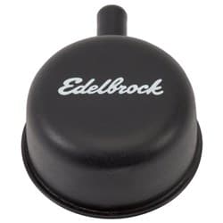 SIGNATURE SERIES BREATHER CAP WITH 90DEG NIPPLE BLACK POWD EDELBROCK - 4413