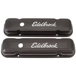 SIGNATURE SERIES VALVE COVERS PONTIAC V8, BLACK EDELBROCK - 4453