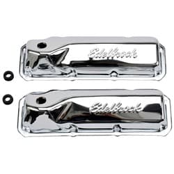 SIGNATURE SERIES VALVE COVERS FORD CLEVELAND, CHROME EDELBROCK - 4461