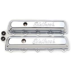 SIGNATURE SERIES VALVE COVERS OLDSMOBILE V8, CHROME EDELBROCK - 4485