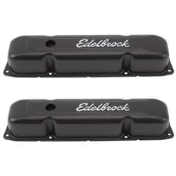 VALVE COVER BB CHRYS 361-440 SIGNATURE SERIES BLACK POWDER EDELBROCK - 4493