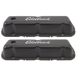 VALVE COVER SB FORD 260 - 351 SIGNATURE SERIES BLACK POWDER EDELBROCK - 4603