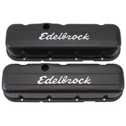VALVE COVER BB CHEV 65-ON TALL SIGNATURE SERIES BLACK POWDER EDELBROCK - 4683