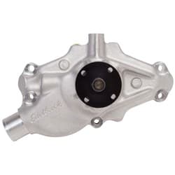 1984 - 91 CORVETTE SATIN SHORT WATER PUMP REVERSE ROTATION SBC EDELBROCK - 8815