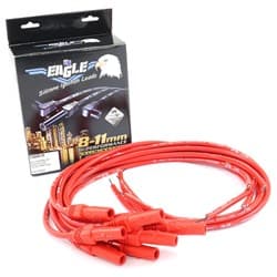 UNIV LEAD SET V8 90deg DIST STR PLUG 9mm -RED- EAGLE / E98001R