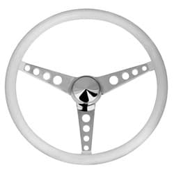 GRANT CLASSIC WHITE 15" 3SPOKE S/WHEEL CHROME DRILLED 1" DISH GRANT - 270