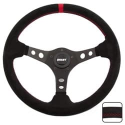 GRANT PERF RACE 13.75" WHEEL 3 SPOKE BLACK SUEDE, RED STRIPE GRANT - 695