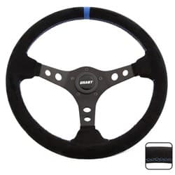 GRANT PERF RACE 13.75" WHEEL 3 SPOKE BLK SUEDE,BLUE STRIPE GRANT - 696