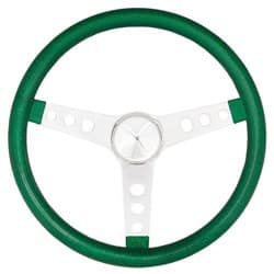 GRANT GREEN FLAKE 15" 3 SPOKE CHROME DRILLED STEERING WHEEL GRANT - 8462