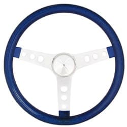 GRANT BLUE FLAKE 15" 3 SPOKE CHROME DRILLED STEERING WHEEL GRANT - 8466