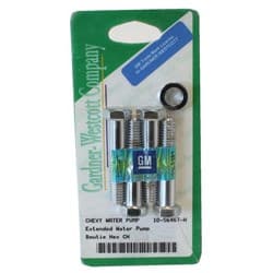 CHEV LONG WATER PUMP BOLT KIT CHROME PLATED SET GARDENER - 10-56467-H