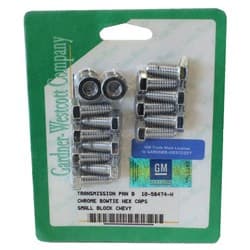 TRANSMISSION PAN BOLT SET FOR TURBO 350/400 HEX CHROME GARDENER - 10-56474-H