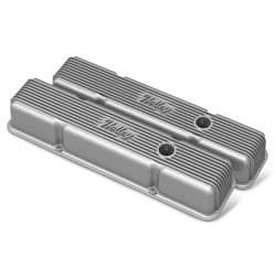 RETRO FINNED VALVE COVERS, SBC TALL, VINTAGE SERIES, NATURAL HOLLEY - 241-240
