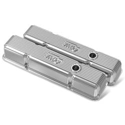 RETRO FINNED VALVE COVERS, SBC TALL, VINTAGE SERIES, POLISHED HOLLEY - 241-241