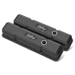 RETRO FINNED VALVE COVERS, SBC TALL, VINTAGE SERIES, BLACK HOLLEY - 241-242