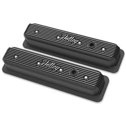 RETRO FINNED VALVE COVERS, SBC 87-ON CENTRE BOLT, BLACK HOLLEY - 241-247