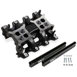 DUAL 4150 EFI INTAKE LS1 LS2 MID-RISE, DUAL PLANE, BLACK HOLLEY / 300-121BK