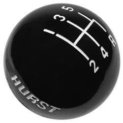5 SPEED SHIFTER KNOB (3/8-16) BLACK WITH HURST LOGO HURST - 1630125
