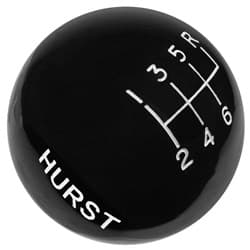 6 SPEED SHIFTER KNOB (3/8-16) BLACK WITH HURST LOGO HURST - 1631040