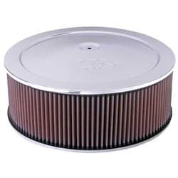 14 X 5 AIR FILTER ASSEMBLY 5-1/8 NECK,FLAT BASE,CHROME K&N - 60-1270