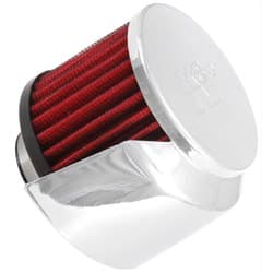 1-3/8 CLAMP-ON VENT FILTER 3 X 2.5H,CHROME TOP,W/SHIELD K&N - 62-1513