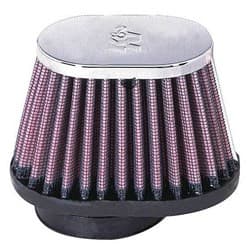 2 CLAMP-ON OVAL FILTER 3/4 O.D,2.75 H, CHROME TOP K&N - RC-1820