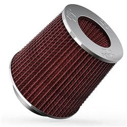 UNIVERSAL FLANGE AIR FILTER INV. CHROME TOP, RED MEDIA K&N - RG-1001RD