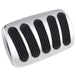 BILLET ALLOY CURVE BRAKE PEDAL AUTO 55-57 CHEV W/RUBBER INSER LOKAR - BAG-6137