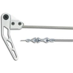 LOKAR STAINLESS HOOD RELEASE & CABLE AND  BILLET LEVER LOKAR - HE-1100HT
