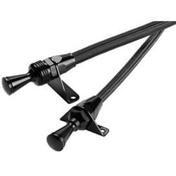FLEXIBLE DIPSTICK, TH350 TH400 FIREWALL MOUNT, BLACK BRAIDED LOKAR / LK-X1211147