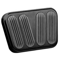 55-57 BLACK BILLET ALUM BRAKE CLUTCH PEDAL PAD W/RUBBER LOKAR - XBAG-6076
