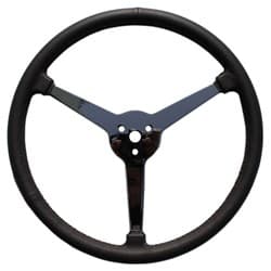 LIMEWORKS 15" 3 SPOKE LEATHER WRAP SPRINT STEERING WHEEL