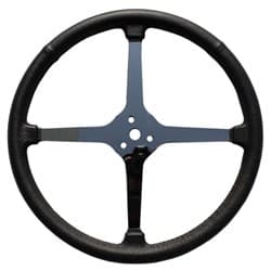 LIMEWORKS 15" 4 SPOKE LEATHER WRAP SPRINT STEERING WHEEL