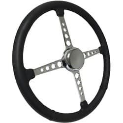 LIMEWORKS 15" 4 SPOKE W/HOLES LEATHER WRAP SPRINT S/ WHEEL