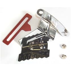 SB CHEV 8" CHROME TIMING TAB WITH ADJUSTABLE POINTER MRG - 4598