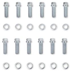 SBC 12-POINT INTAKE MANIFOLD BOLT KIT, ZINC PLATED, 3/8"-16 MRG / 6091