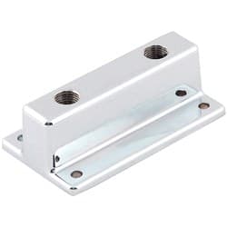 CHROME DUAL OUTLET FUEL BLOCK 1 x 3/8 NPT IN & 2 x 1/4 NPT MRG - 6150