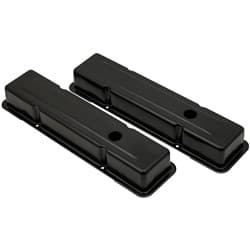 SBC STEEL VALVE COVERS, BLACK STOCK HEIGHT MRG - 9800BP