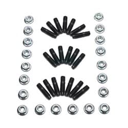 MILODON HOLDEN V8 OIL PAN STUD KIT HEX NUT, BLACK OXIDE STEEL MILODON - 81308