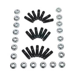 MILODON FORD V8 OIL PAN STUD KIT HEX NUT, BLACK OXIDE STEEL MILODON - 81310