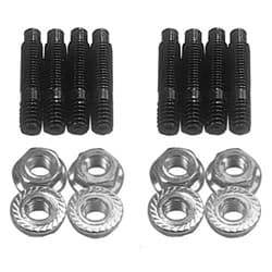 MILODON SBC VALVE COVER STUD KIT. HEX NUT BLACK OXIDE STEEL MILODON - 85375