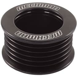 6-RIB ALTERNATOR PULLEY, BLACK 46MM, HARD ANODIZED MECHMAN / 24-0002B
